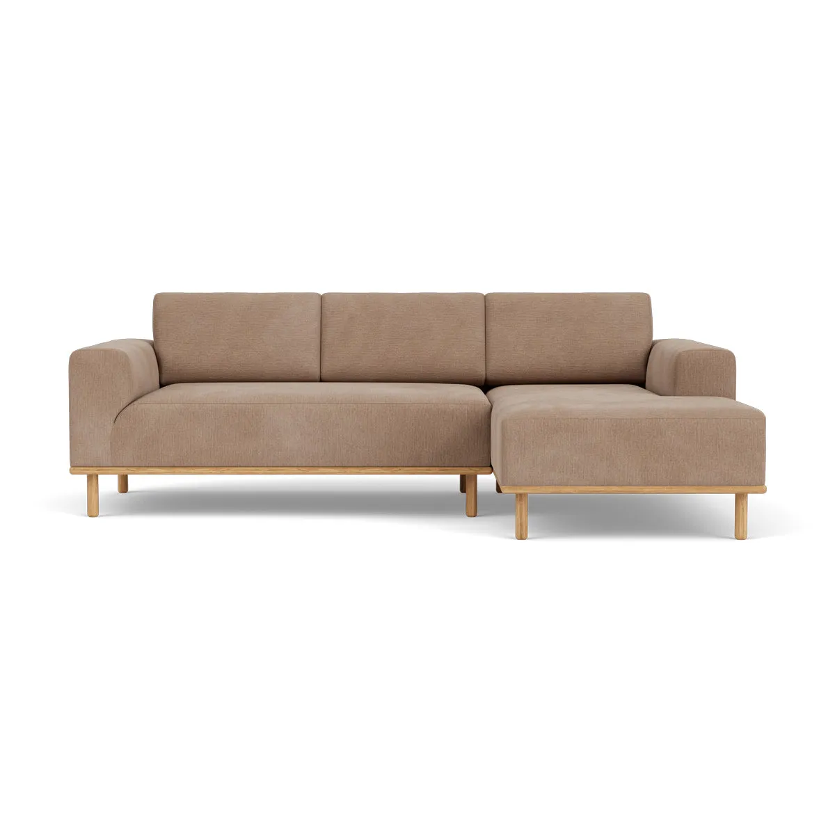 Vilmar Fabric Right Chaise Sofa (Oak, Caramel)