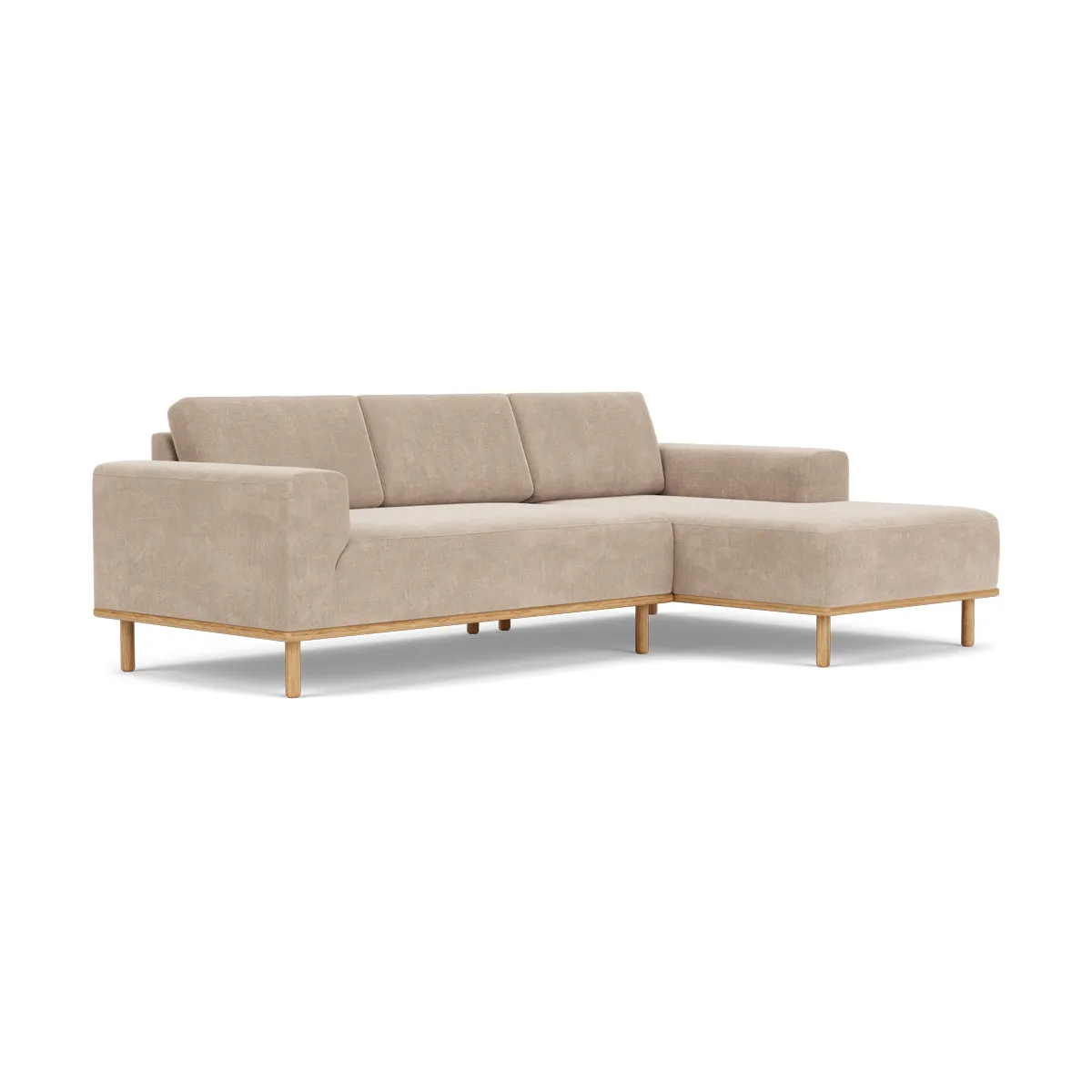 Vilmar Fabric Right Chaise Sofa (Oak, Danny Cream)