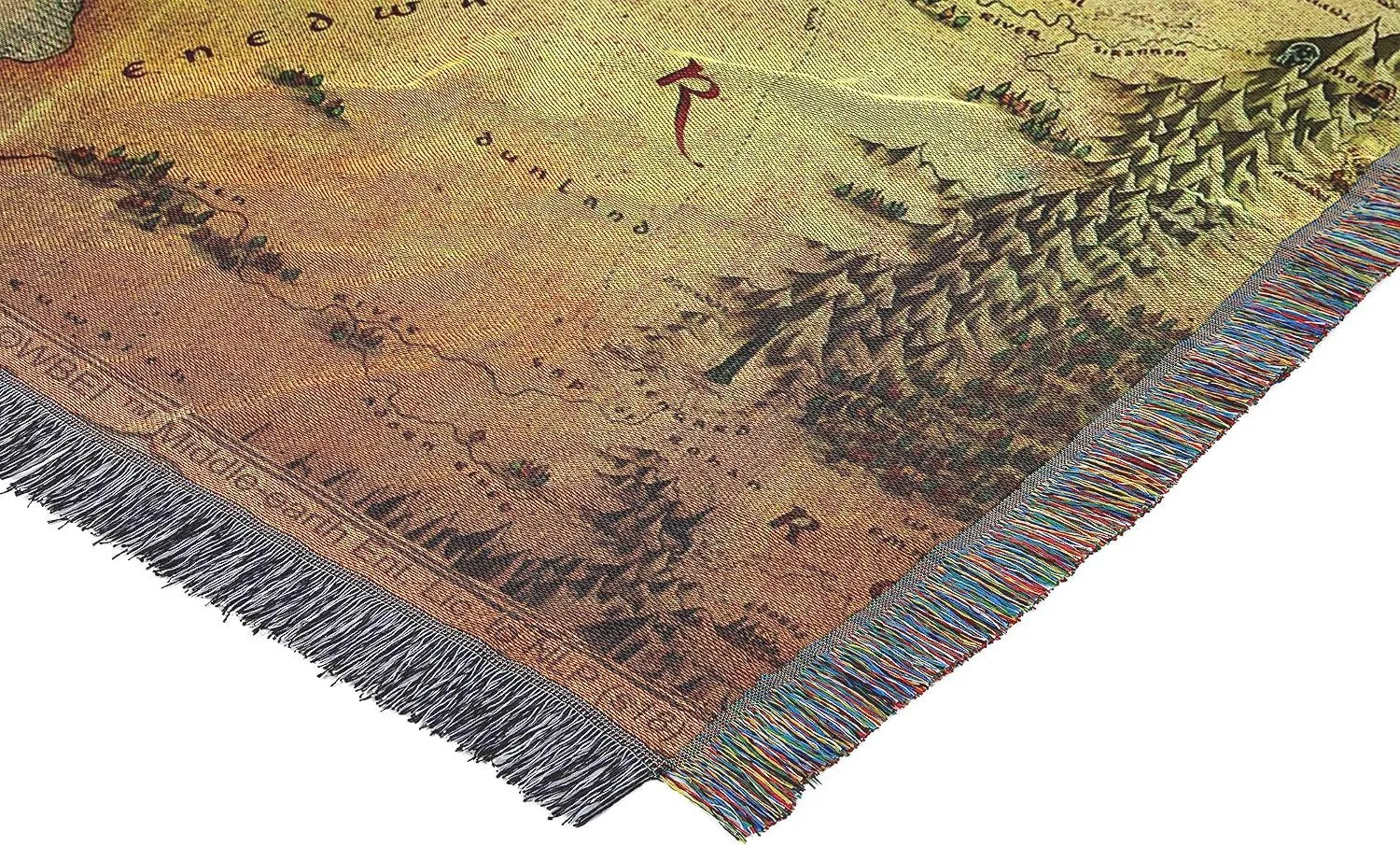 Warner Brothers The Hobbit, Middle Earth Woven Tapestry Throw Blanket, 48" x 60", Multi Color