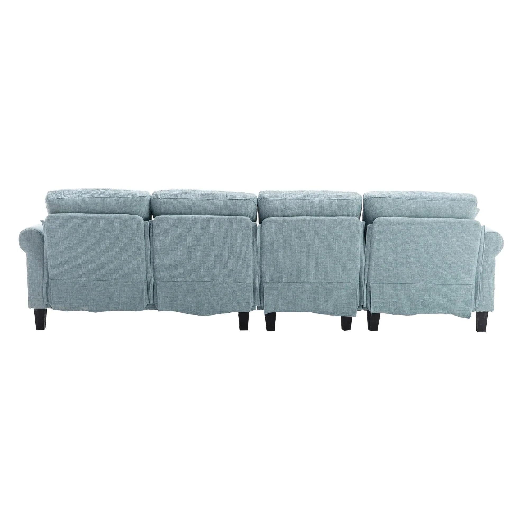 WIIS' IDEA Modern Living Room Fabric Sectional Sofa - Light Blue