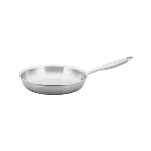 Winco TGFP-14 14" Tri-Gen Tri-Ply Stainless Steel Natural Finish Fry Pan