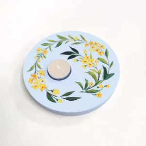 Yellow Bliss Handpainted Tealight Candle Holder